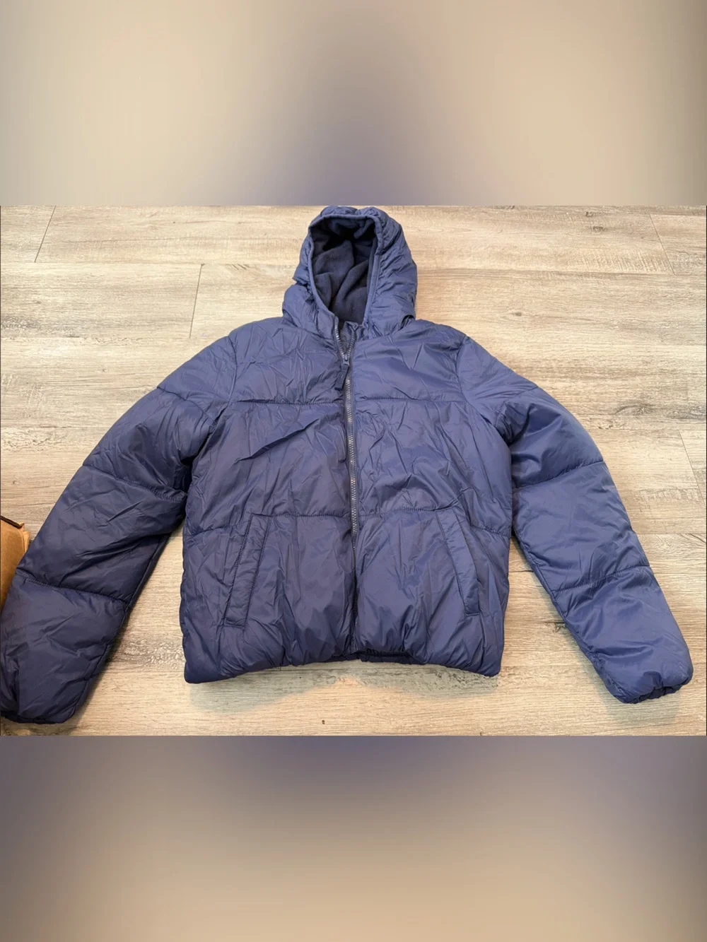 Old Navy Navy Blue Puffer Jacket with Hood - Kids